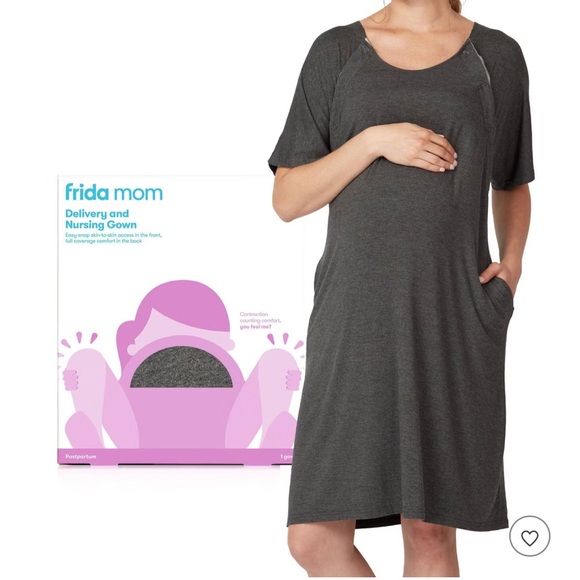 Gray Delivery and Nursing Gown - Picture 1 of 6